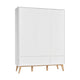 Armoire 3 portes 2 tiroirs Pinio Swing - Blanc et bois