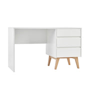 Bureau 3 tiroirs Pinio Swing - Blanc et bois