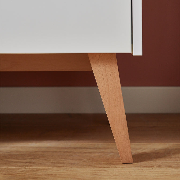 Commode 3 tiroirs Pinio Swing - Blanc et bois - vue 4