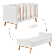 Lit évolutif 70x140 Pinio Swing - Blanc et bois