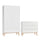 Commode 3 tiroirs et armoire 2 portes Pinio Swing - Blanc et bois