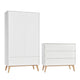 Commode 3 tiroirs et armoire 2 portes Pinio Swing - Blanc et bois