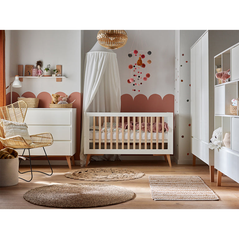 Commode 3 tiroirs Pinio Swing - Blanc et bois - vue 5