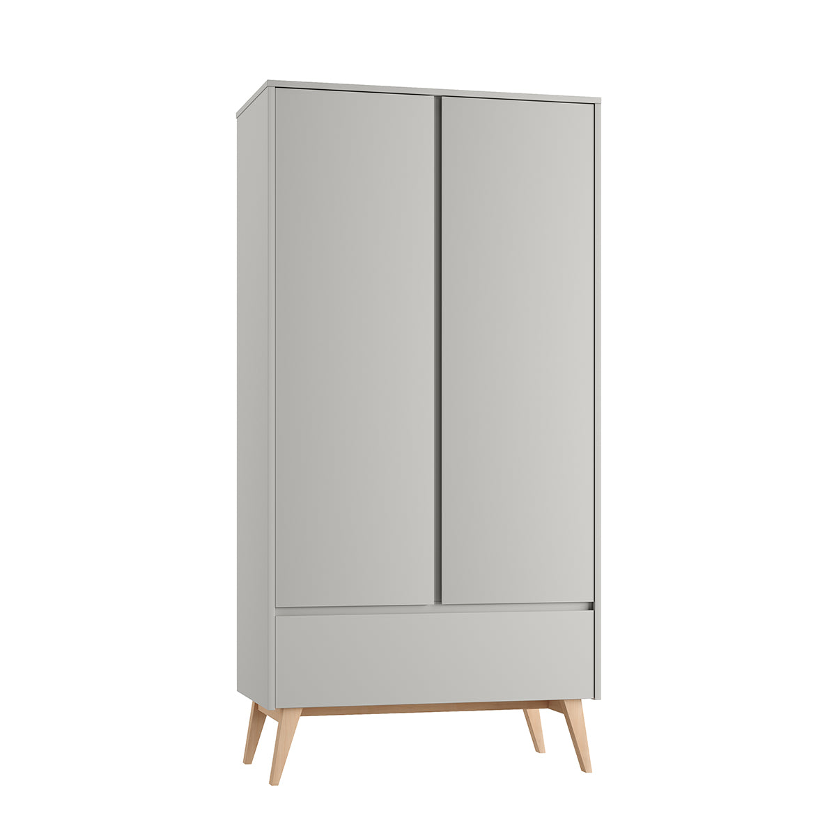 Chambre complète lit évolutif 60x120 commode à langer et armoire 2 portes Pinio Swing Gris et bois - vue 4
