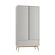 Armoire 2 portes 1 tiroir Pinio Swing Gris et bois