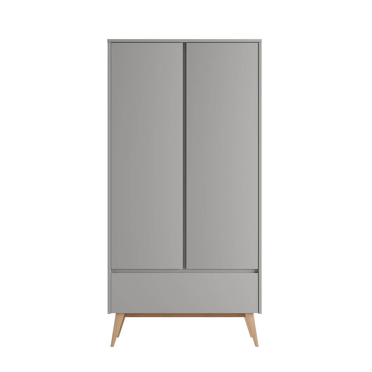 Commode 3 tiroirs et armoire 2 portes Pinio Swing Gris et bois - vue 3