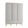 Armoire 3 portes 2 tiroirs Pinio Swing Gris et bois