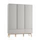 Armoire 3 portes 2 tiroirs Pinio Swing Gris et bois