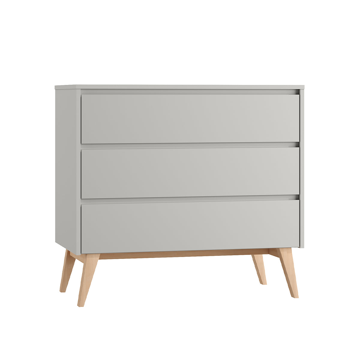 Commode 3 tiroirs Pinio Swing Gris et bois