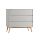 Commode 3 tiroirs Pinio Swing Gris et bois