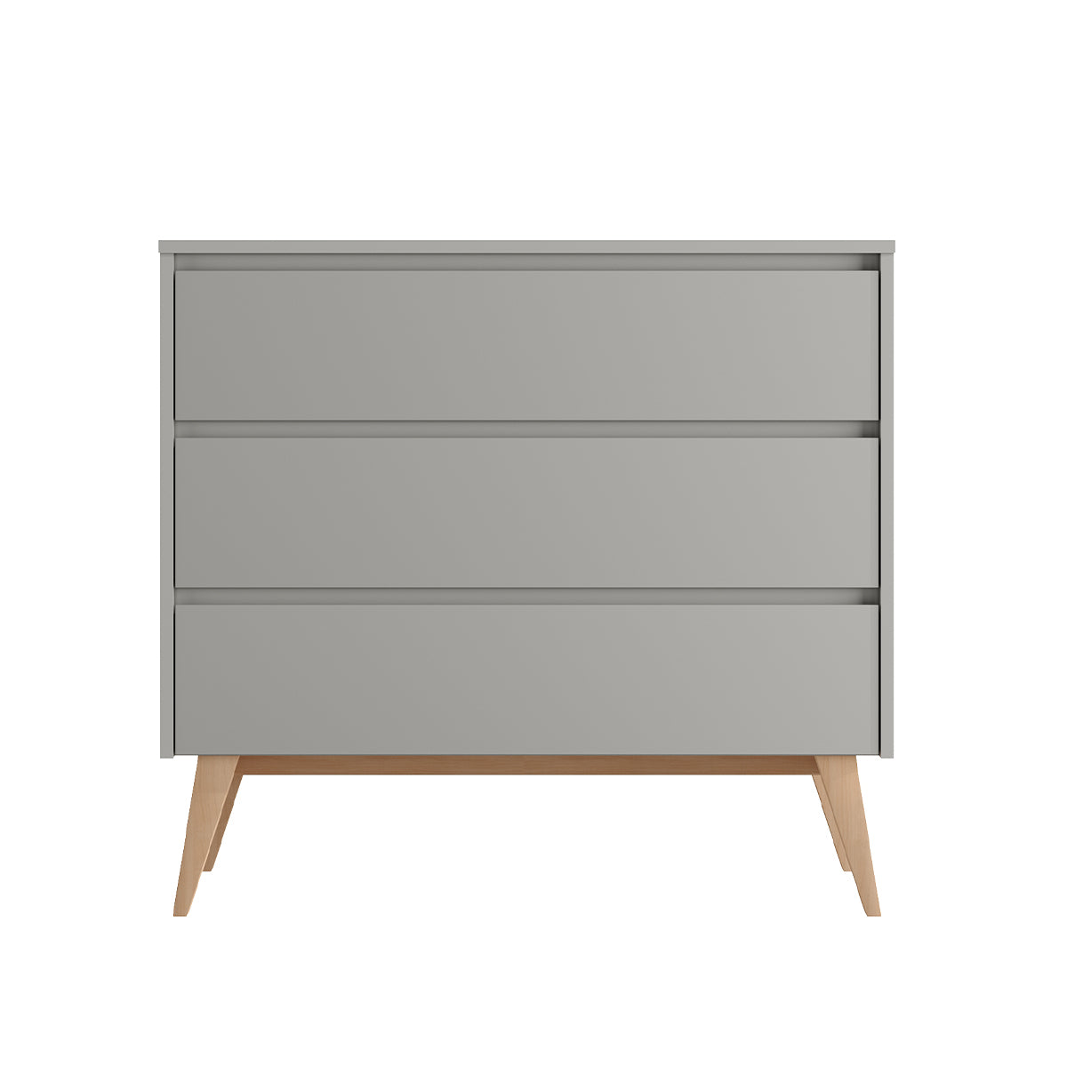 Commode 3 tiroirs Pinio Swing Gris et bois - vue 2