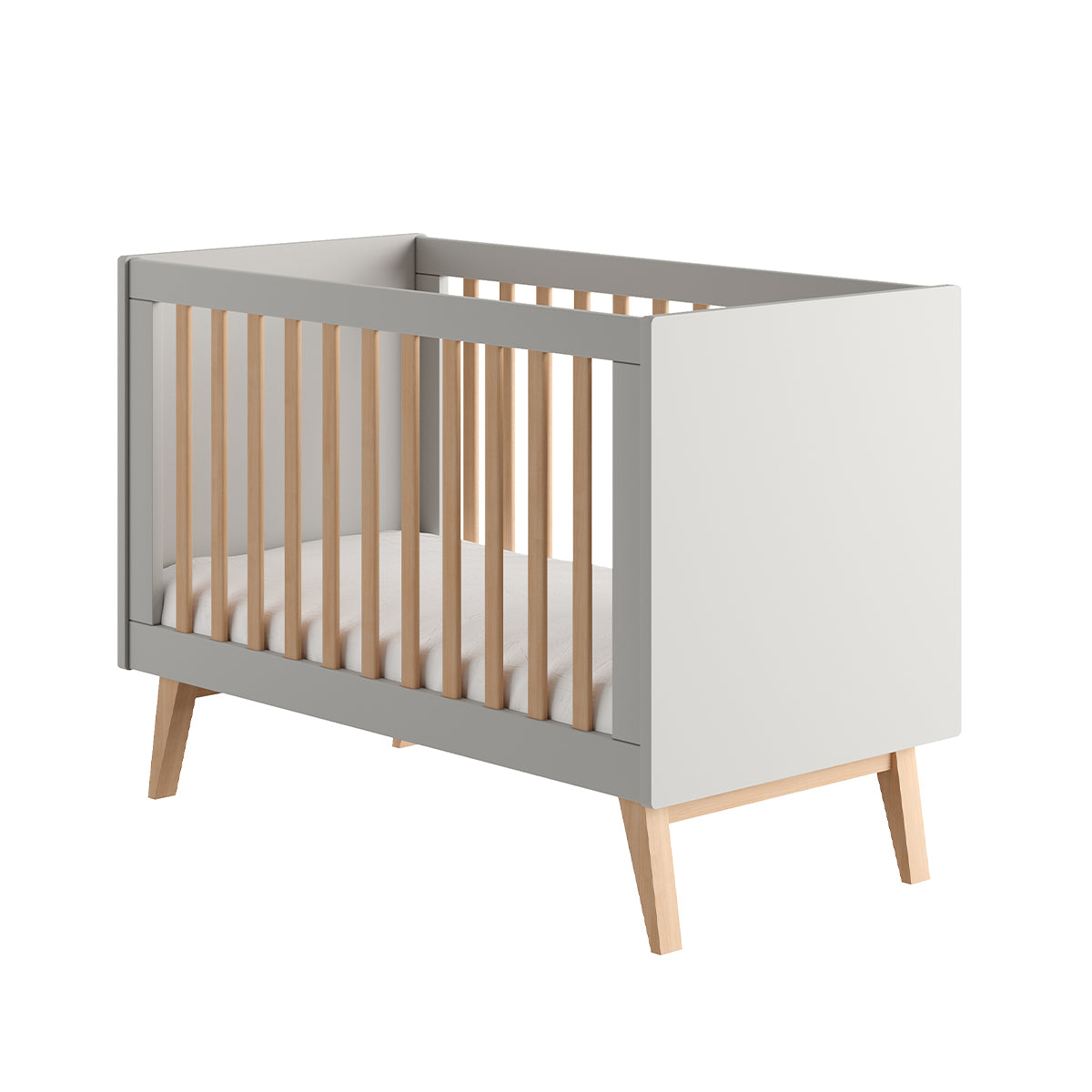 Lit évolutif 60x120 Pinio Swing Gris et bois - vue 2