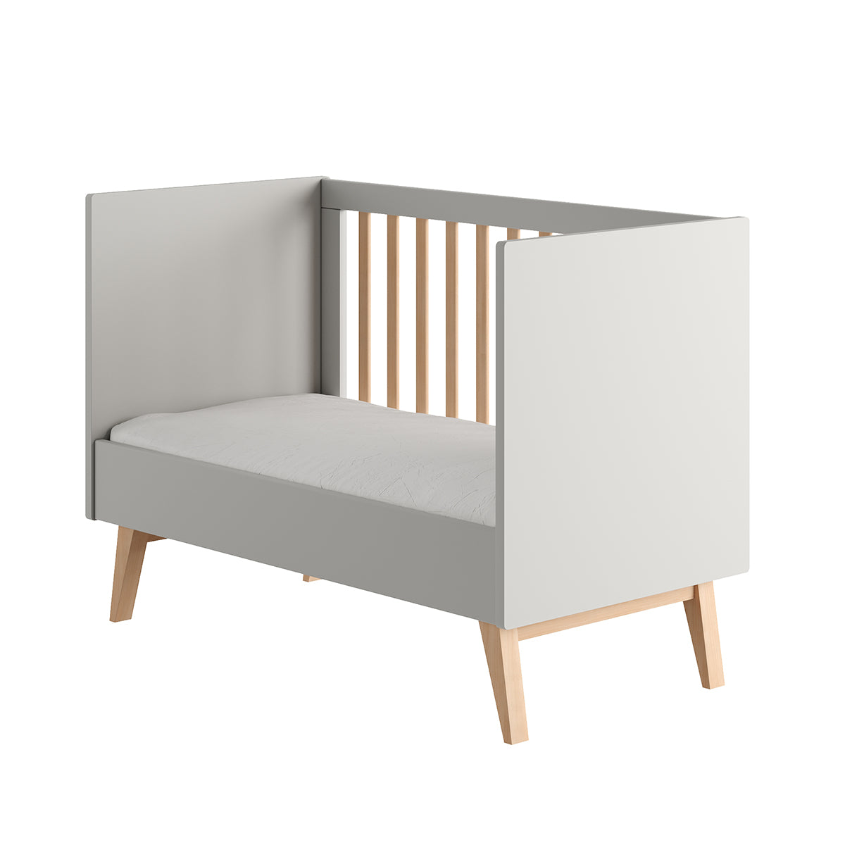 Lit évolutif 60x120 Pinio Swing Gris et bois - vue 4