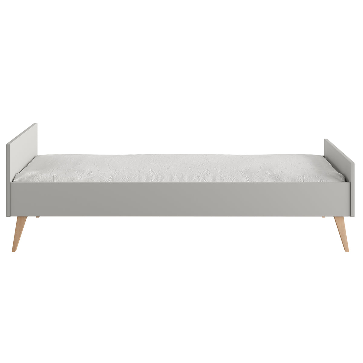 Lit 90x200 sommier inclus Pinio Swing Gris et bois - vue 2