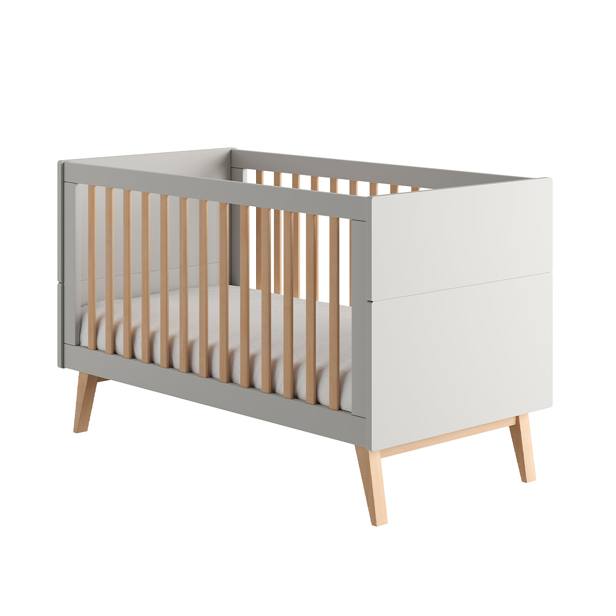 Lit évolutif 70x140 Pinio Swing Gris et bois - vue 2