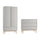 Commode 3 tiroirs et armoire 2 portes Pinio Swing Gris et bois