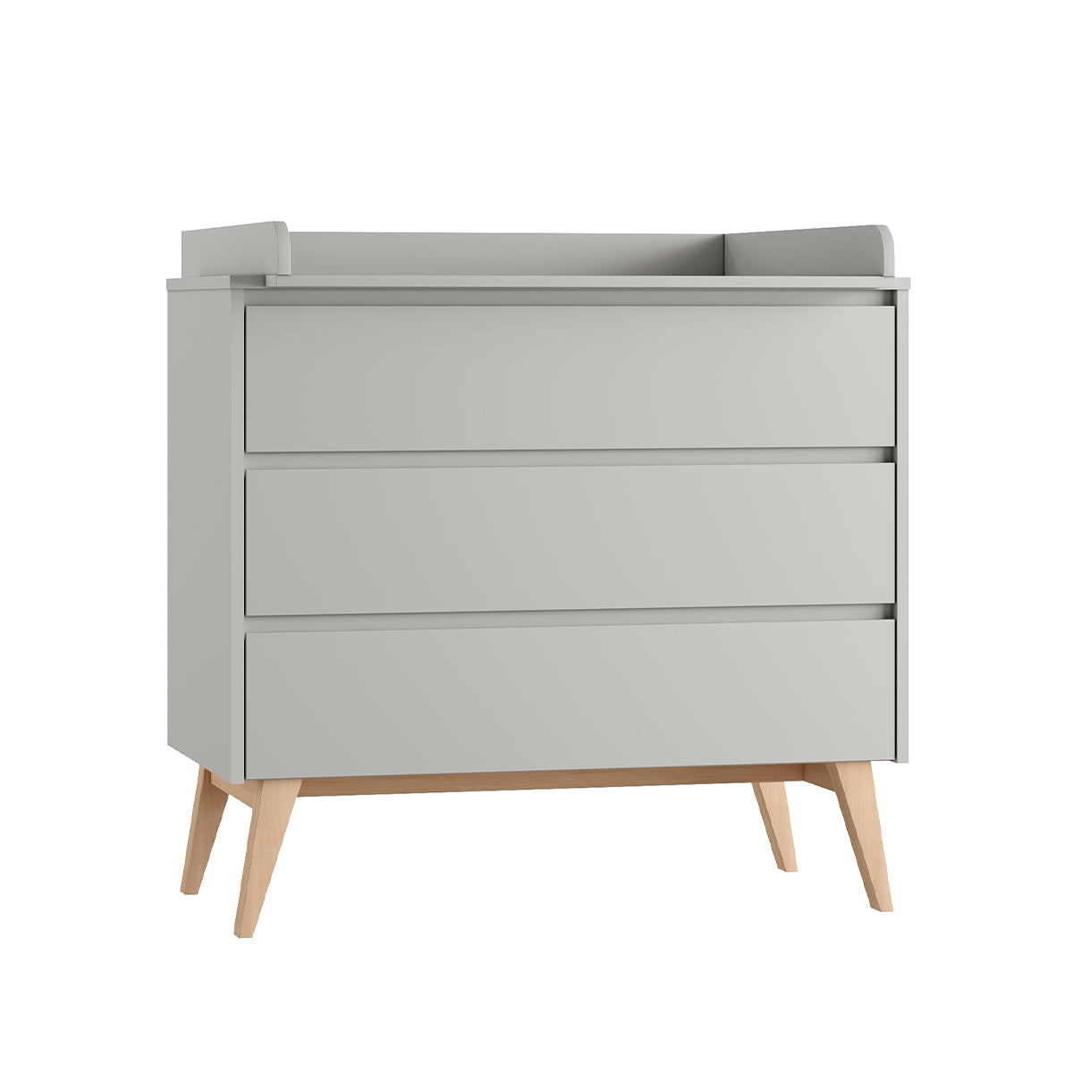Chambre complète lit évolutif 60x120 commode à langer et armoire 2 portes Pinio Swing Gris et bois - vue 3