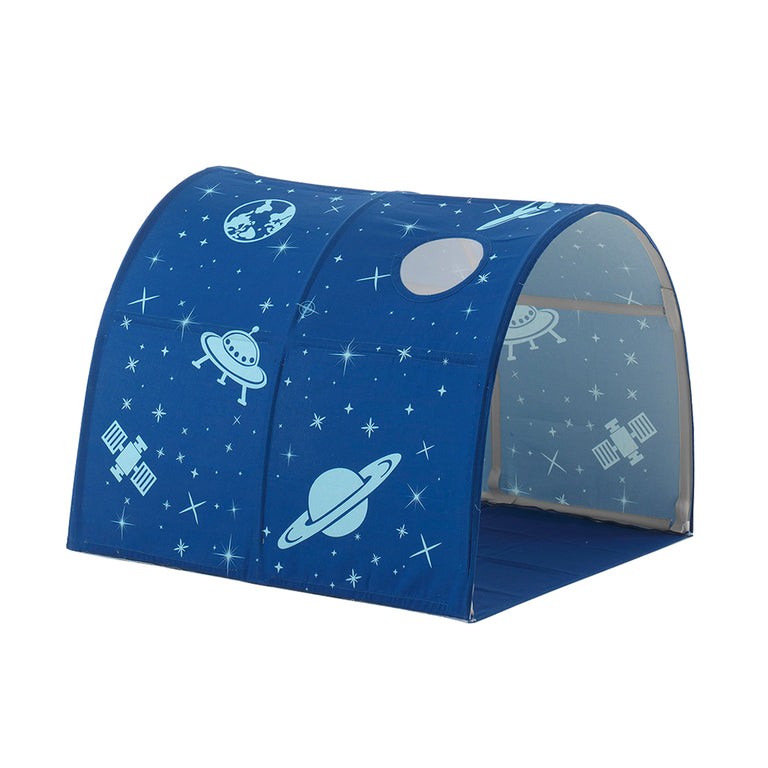 Lit Mi-Hauteur 90x200 avec Toboggan Sommier Inclus et Housse Astro Vipack Pino - Blanc - vue 3