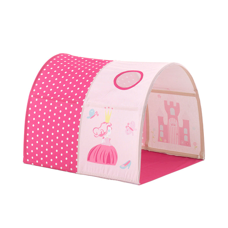 Lit Mi-Hauteur 90x200 avec Toboggan Sommier Inclus et Housse Princesse Vipack Pino - Blanc - vue 4