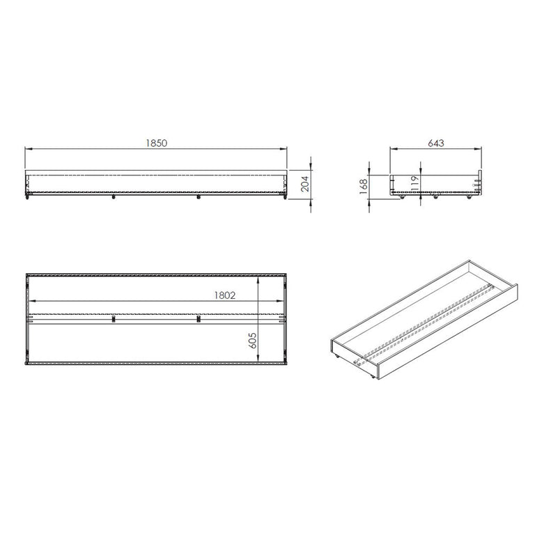 Lit capitaine 90x200 sommier et tiroir inclus Vipack Scott Blanc - vue 9