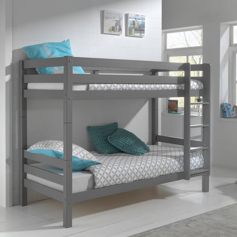 Lit Superposé 90x200 Hauteur 160 cm Sommier Inclus Vipack Pino Gris - vue 2