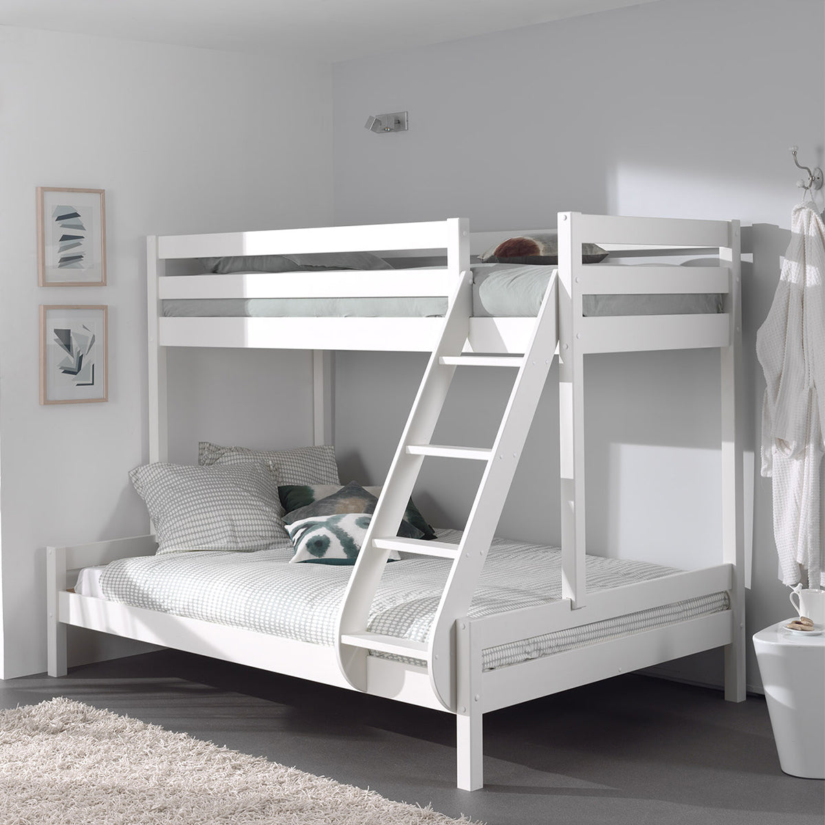 Lit Superposé 90x200 et 140x200 Sommier Inclus Vipack Pino - Blanc - vue 2