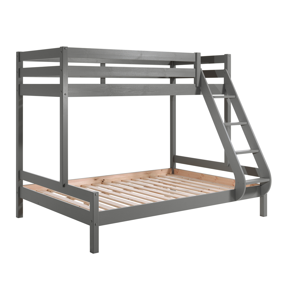 Lit Superposé 90x200 et 140x200 Sommier Inclus Vipack Pino Gris - vue 2