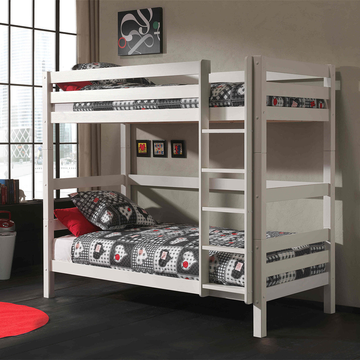 Lit Superposé 90x200 Hauteur 180 cm Sommier Inclus Vipack Pino - Blanc - vue 2