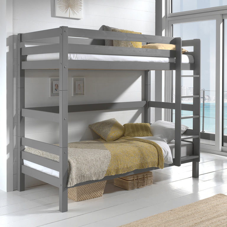 Lit Superposé 90x200 Hauteur 180 cm Sommier Inclus Vipack Pino Gris - vue 2
