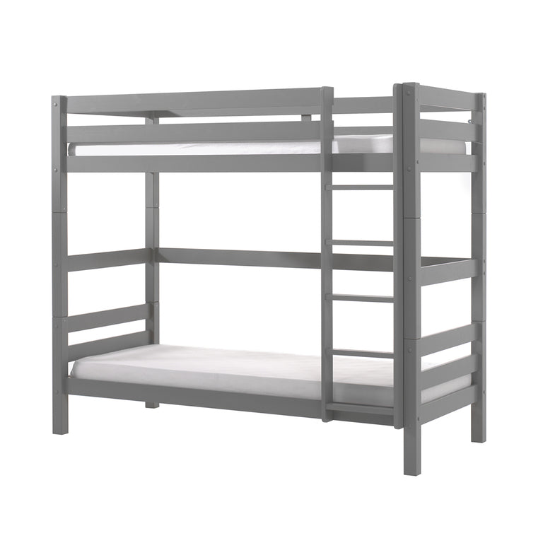 Lit Superposé 90x200 Hauteur 180 cm Sommier Inclus Vipack Pino Gris
