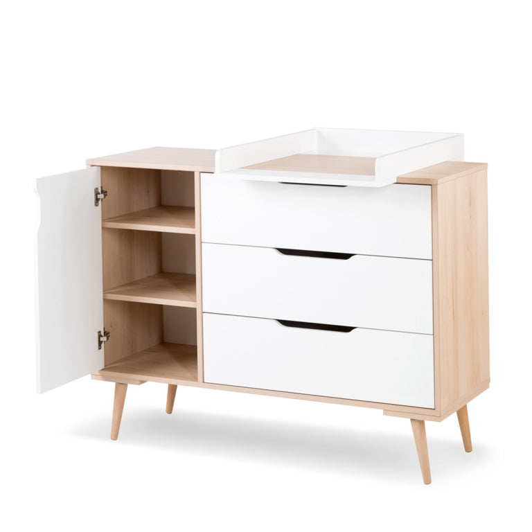 Plan à langer pour commode à langer LittleSky by Klups Sofie Hêtre et Blanc - vue 3