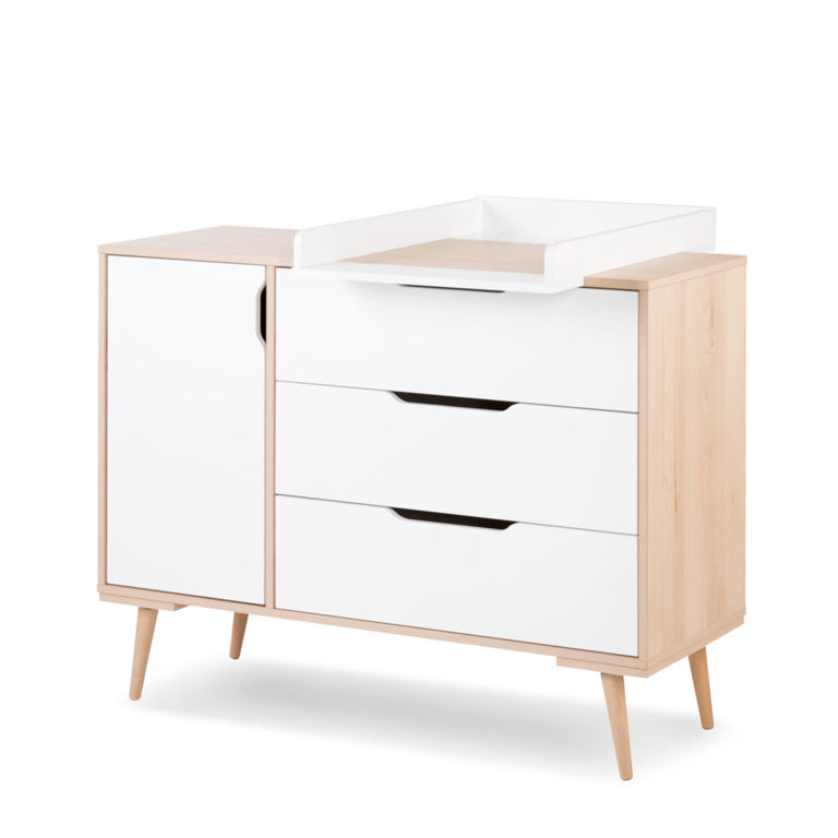 Plan à langer pour commode à langer LittleSky by Klups Sofie Hêtre et Blanc - vue 2