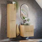 Ensemble meuble simple vasque 60cm et colonne Isaline Bois