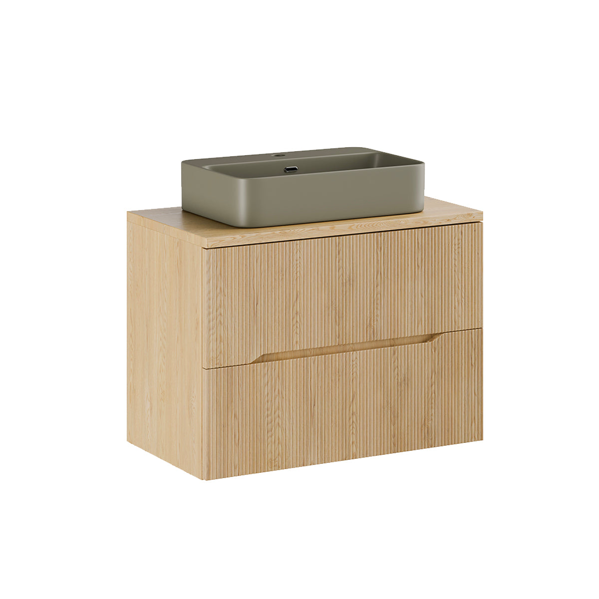 Meuble simple vasque 80cm Isaline Bois