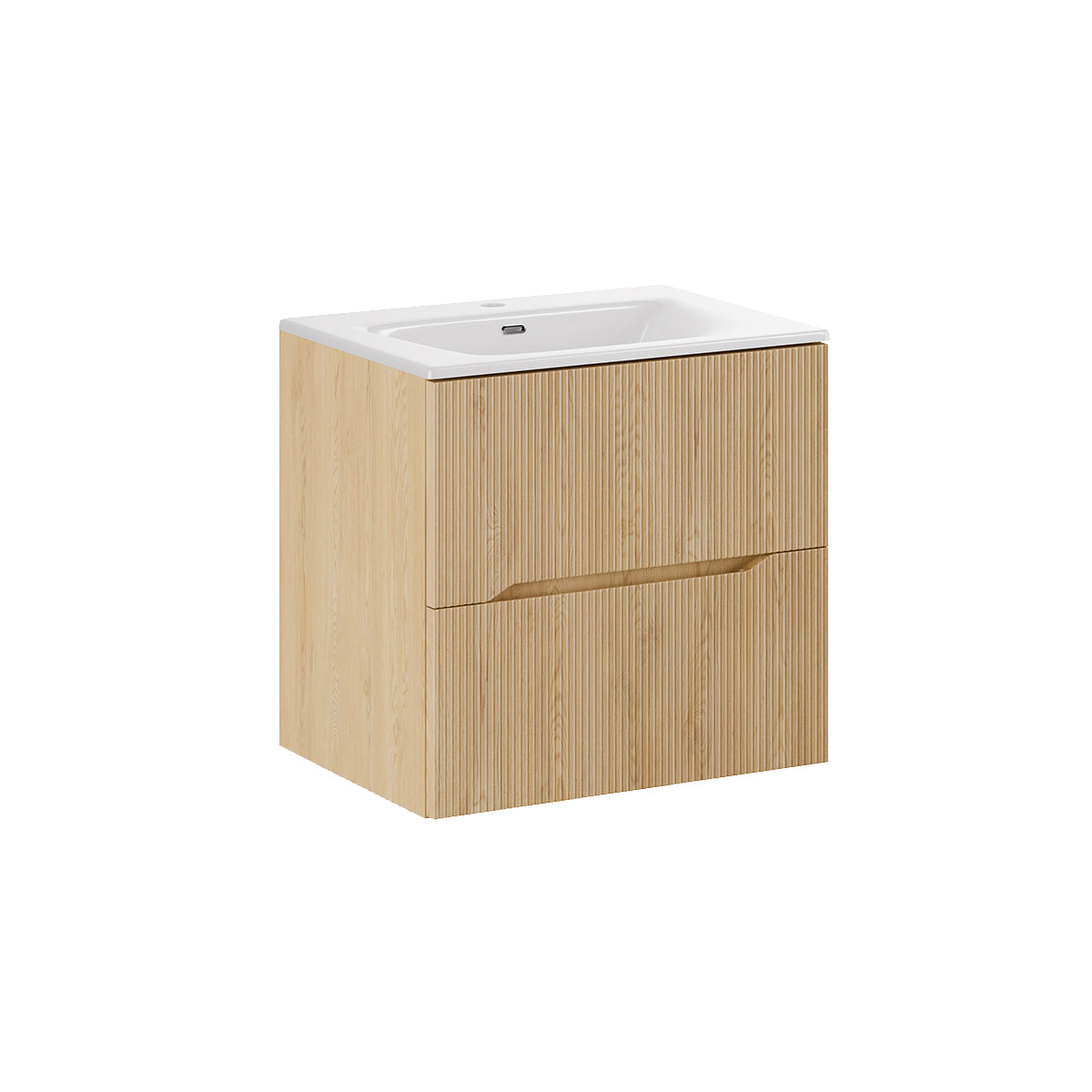 Meuble simple vasque encastrée 60cm Isaline Bois