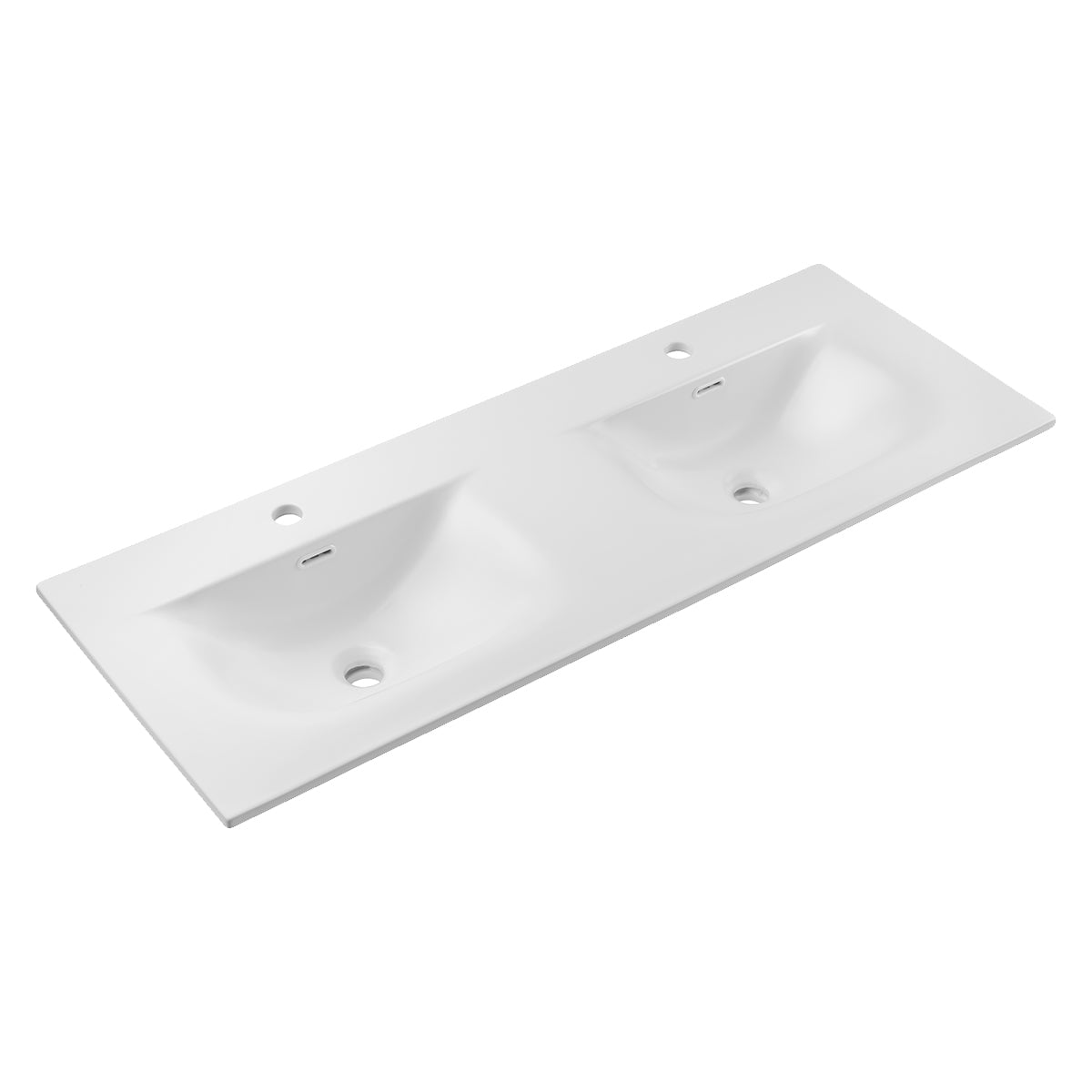 Ensemble meuble double vasque encastrée 120cm et colonne Isaline Bois - vue 7