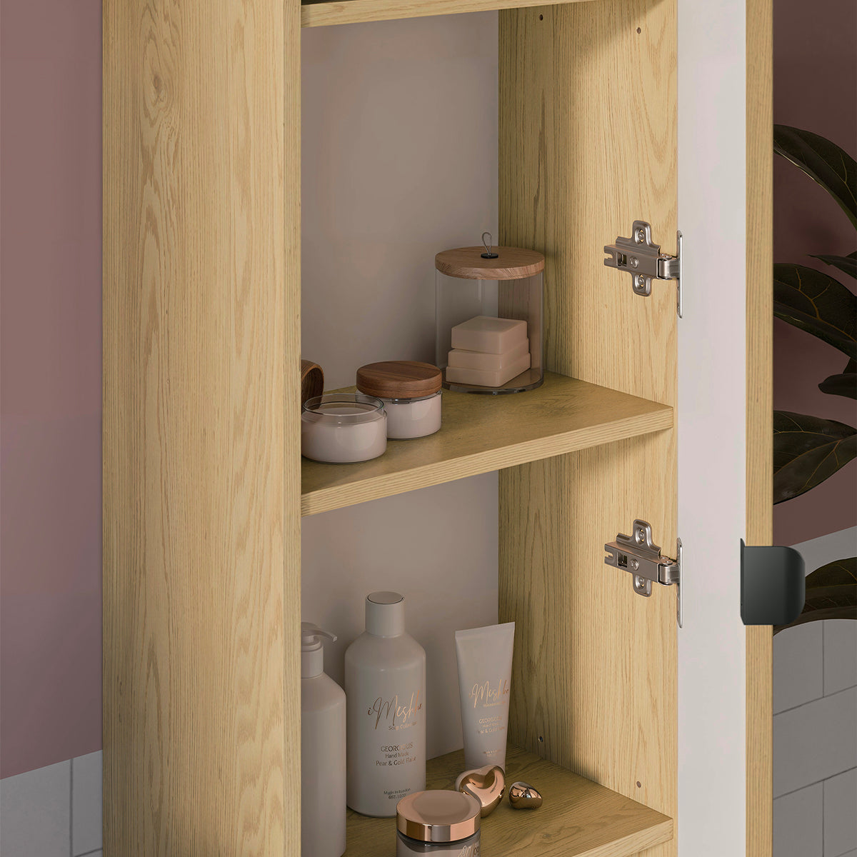 Ensemble meuble sous vasque 100cm et colonne Mila Bois - vue 9