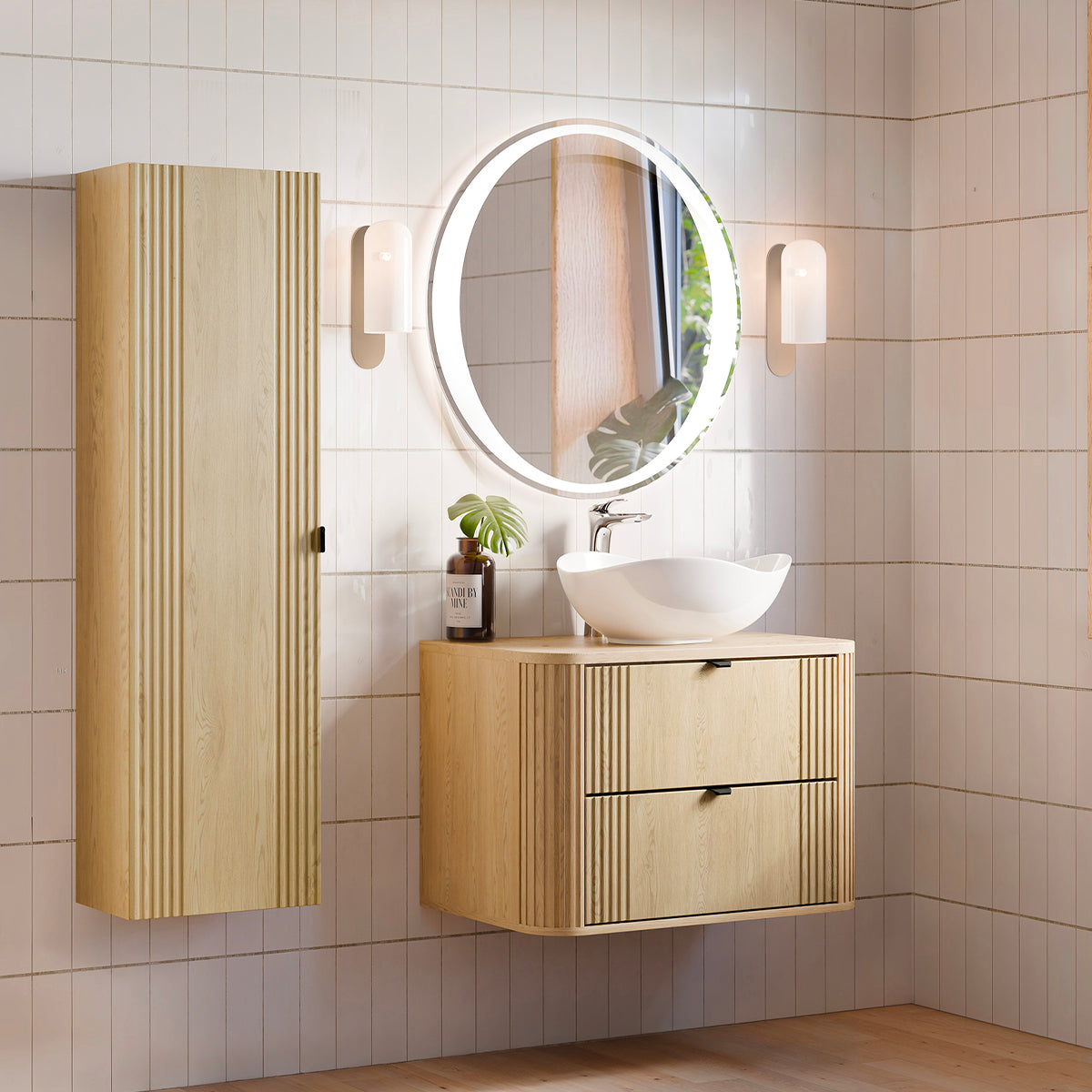 Meuble simple vasque 80cm Mila Bois - vue 4