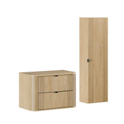 Ensemble meuble sous vasque 80cm et colonne Mila Bois