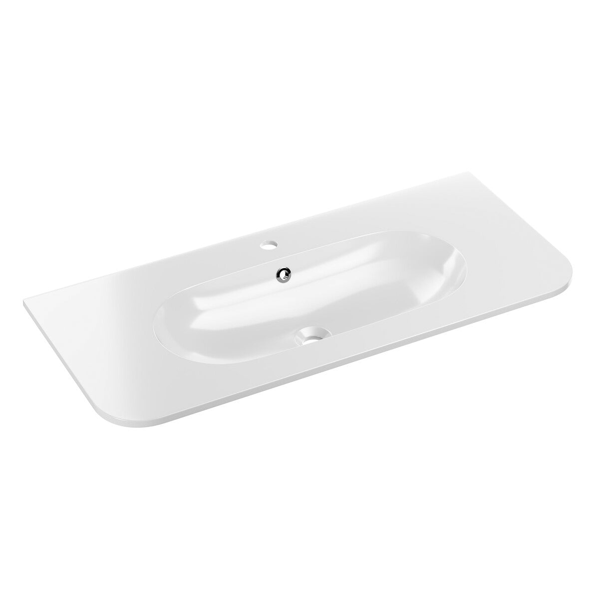 Ensemble meuble simple vasque encastrée 100cm et colonne Mila Bois - vue 8