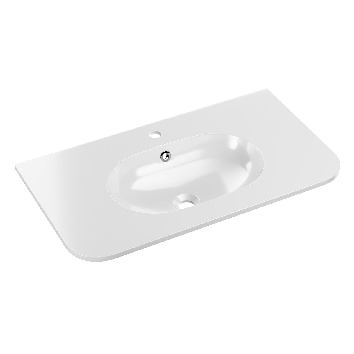 Ensemble meuble simple vasque encastrée 80cm et colonne Mila Bois - vue 8