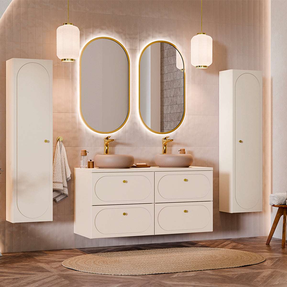 Colonne murale 1 porte Sanae Beige sable - vue 5