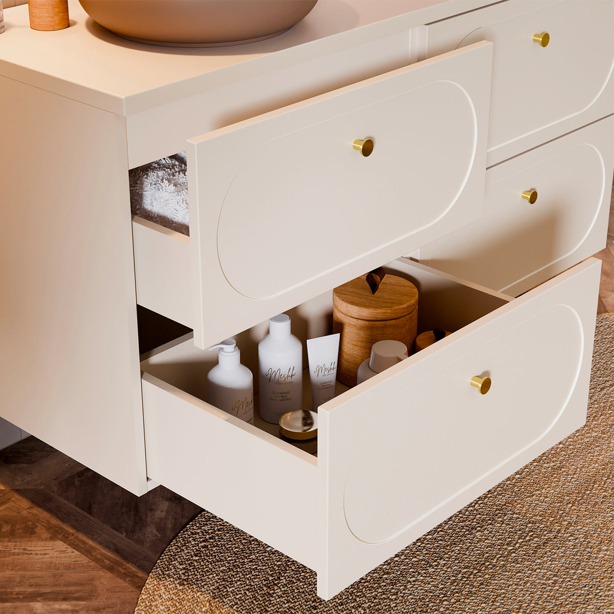 Meuble double vasque 120cm Sanae Beige sable - vue 5