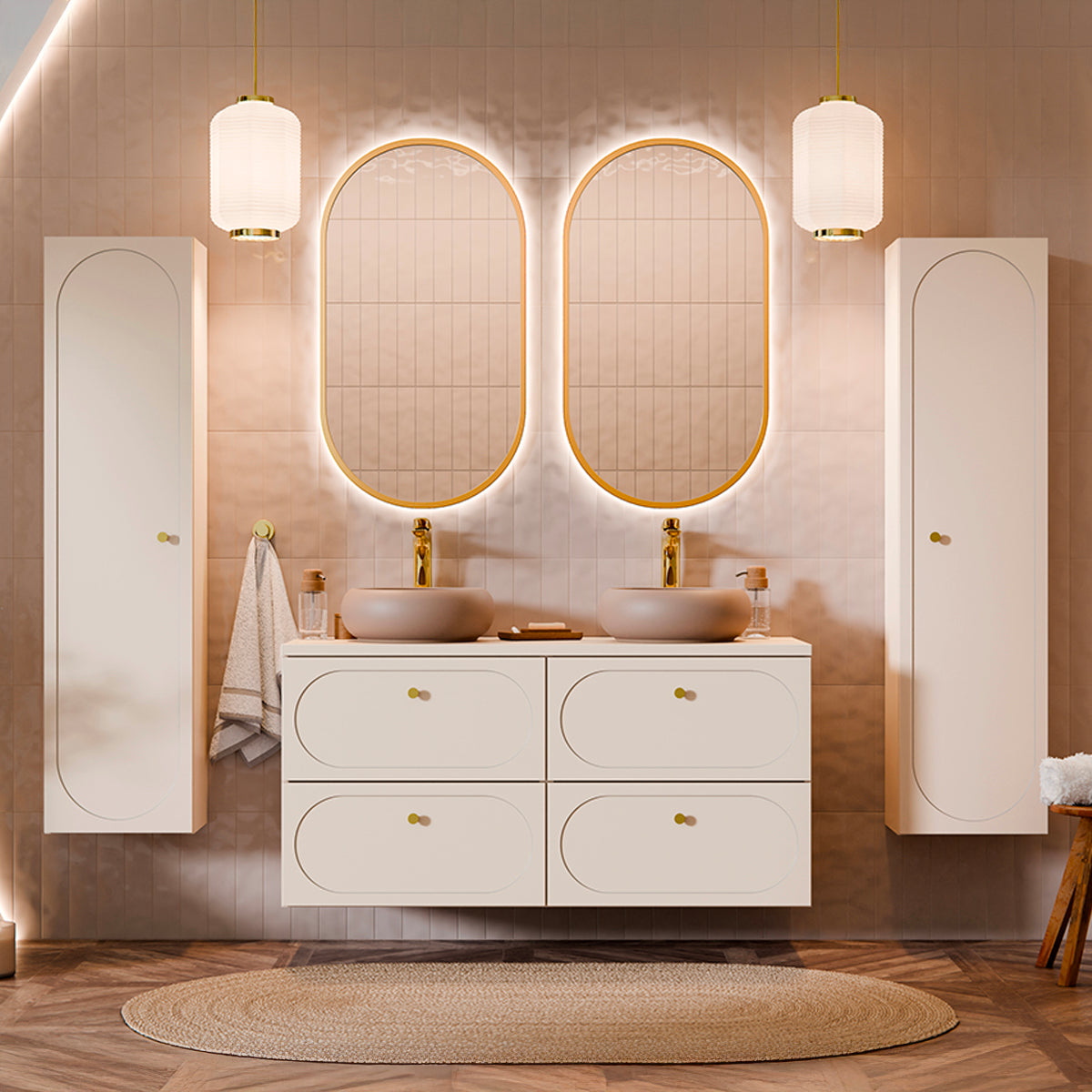 Meuble double vasque 120cm Sanae Beige sable - vue 4