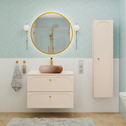 Ensemble meuble simple vasque 80cm et colonne Sanae Beige sable