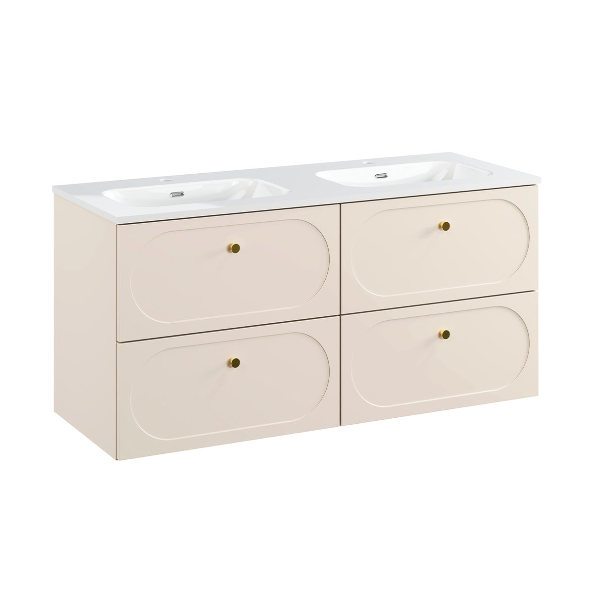 Meuble double vasque encastrée 120cm Sanae Beige sable