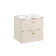 Meuble simple vasque encastrée 60cm Sanae Beige sable
