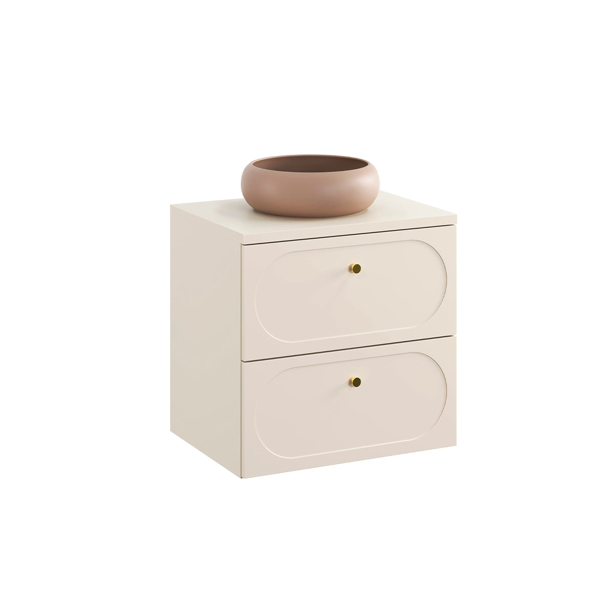 Meuble simple vasque 60cm Sanae Beige sable