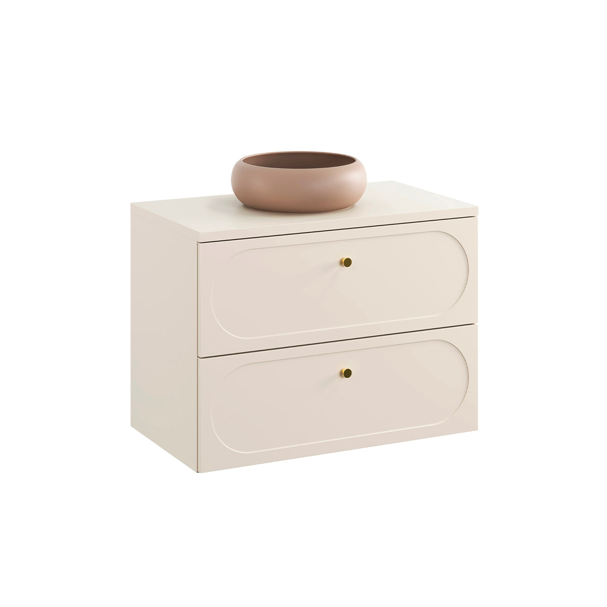 Meuble simple vasque 80cm Sanae Beige sable