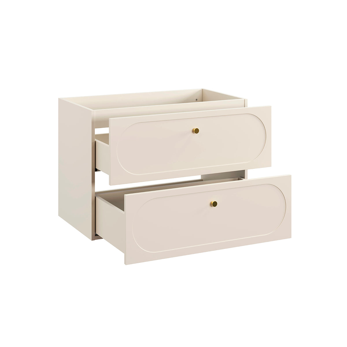 Ensemble meuble simple vasque 80cm et colonne Sanae Beige sable - vue 3